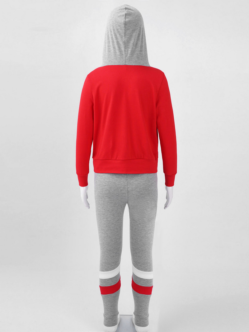 Gyerek lányok kétrészes szett ruha őszi gyerekek sport tréningruha kapucnis kapucnis elöl cipzáras felsők és nadrág szett alkalmi sportruházat