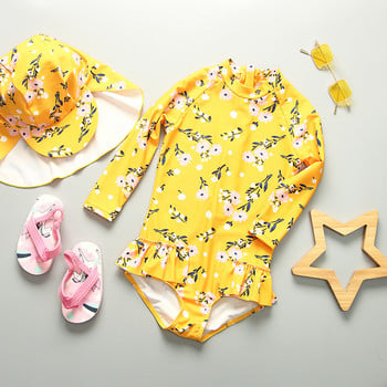 New Arrival 1~8Y Toddler Baby Girls μαγιό μονοκόμματο Κοστούμι για σέρφινγκ για κορίτσια με καπάκι Υψηλής ποιότητας Παιδικά μαγιό Φόρεμα παραλίας