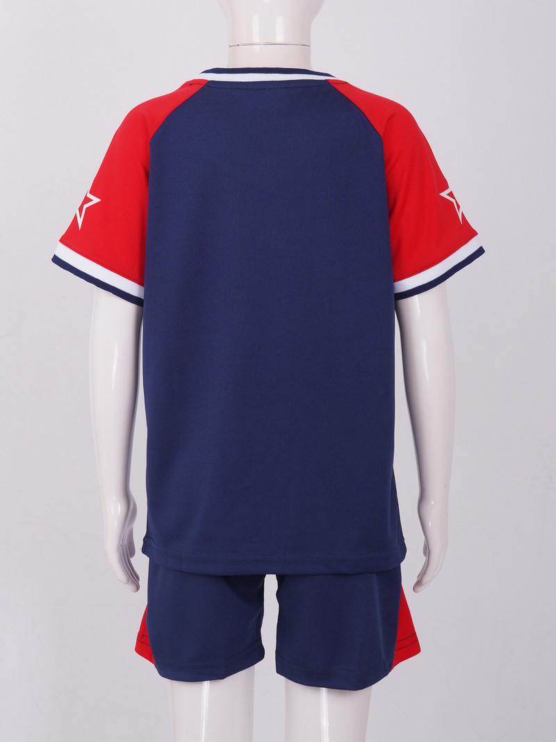 Gyerek fiúk rövid ujjú póló és rövidnadrág szett Futball Sport ruha Futball Kosárlabda Egyenruha Edzőruha Sportos atlétikai ruha