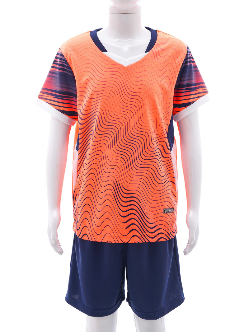 Gyermek sport szettek Lélegző sportruha tréningruha gyerekeknek rövid ujjú póló rövidnadrággal Fiúk futball edzés egyenruha