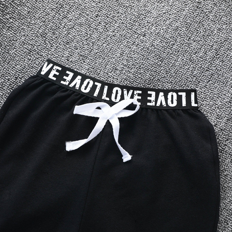 2 db Felszerelés Gyerek Lányok Nyitott váll Hosszú ujjú Betűk Nyomtatott Crop felső Magas derekú Nadrág Nadrág Futótánc Sportruha