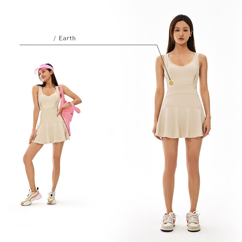 Tennisekleit Naistele Varrukateta Spordiülikonnad Treening Jooksmine Fitness Lühikesed skortsid Golf Sulgpall Spordidressid Polsterdatud joogaseelikud