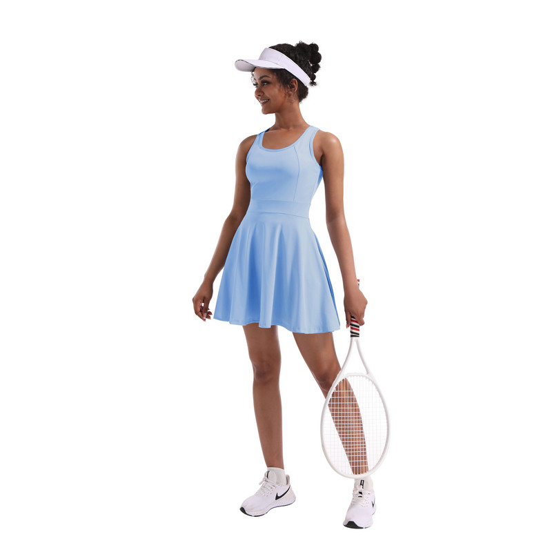 CUGOAO naiste sportlik tennisekleit, pehme kõrge elastsusega golfikleit, kiirelt kuivav fitnesspüksid, 2tk, naiste sulgpallispordirõivad