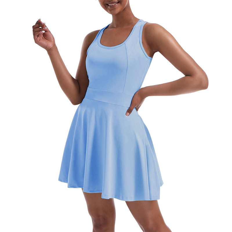 CUGOAO naiste sportlik tennisekleit, pehme kõrge elastsusega golfikleit, kiirelt kuivav fitnesspüksid, 2tk, naiste sulgpallispordirõivad