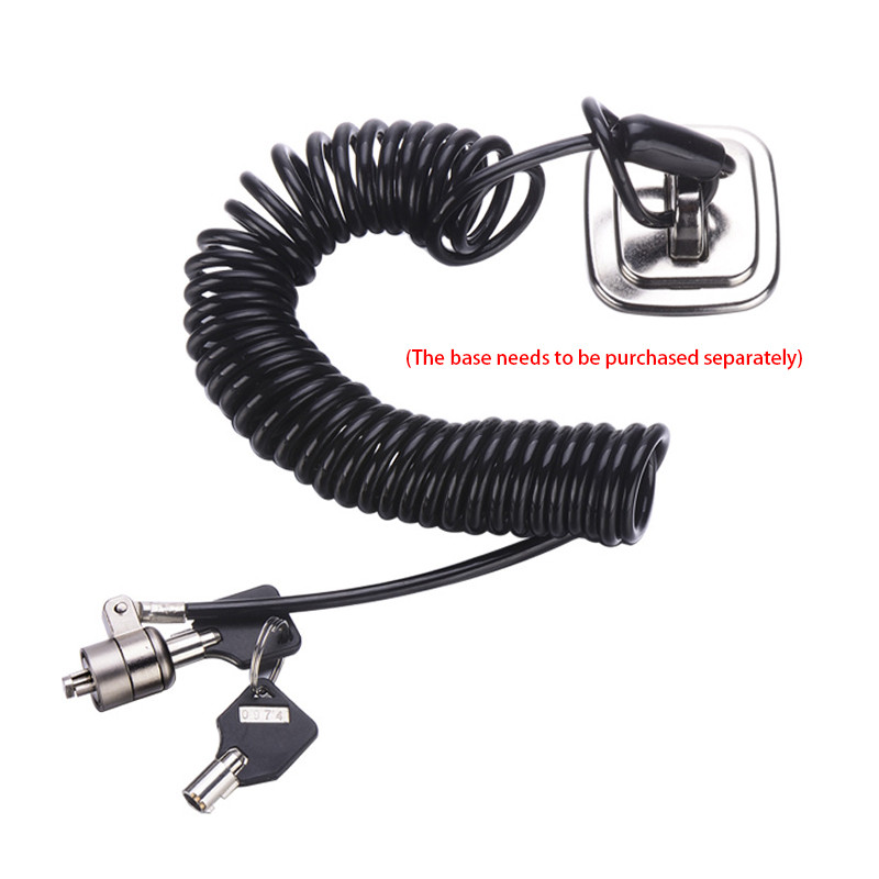 7 * 4 mm-es zárfurat univerzális bővíthető rugós kötél acél kábel kulcsos számítógépzár