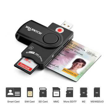 USB SIM Smart Card Reader για τραπεζική κάρτα IC ID EMV SD TF MMC Type-C OTG Flash Drive Card Reader Adapter for Windows 7 8 10 Mac OS