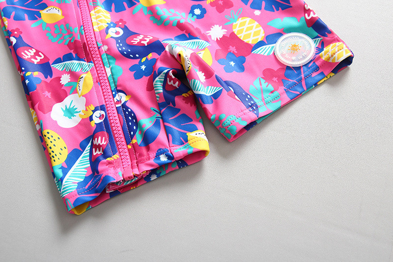 1-7Years Baby Girls fürdőruha Úszóruha kölyöklánynak sapkával, hosszú ujjú baba szörföltöny Infant Baby úszó ruha-SW370