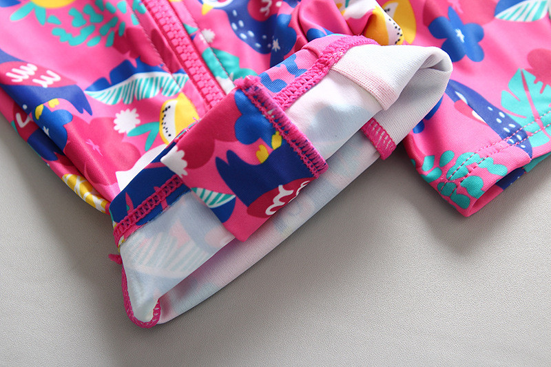 1-7Years Baby Girls fürdőruha Úszóruha kölyöklánynak sapkával, hosszú ujjú baba szörföltöny Infant Baby úszó ruha-SW370