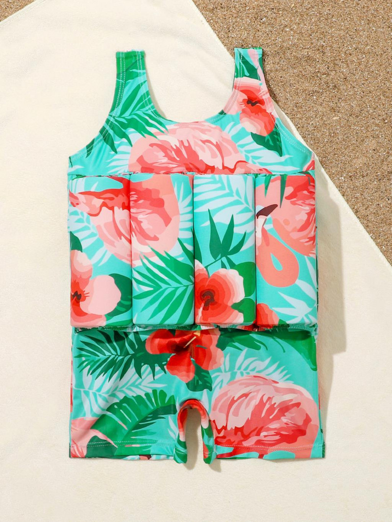 Εκτύπωση Flamingo Κοριτσίστικο Μαγιό Παιδικό Μαγιό Πλευστότητας Παιδικό Σιαμέζικο Παιδικό Μωρό Μικρό Μαγιό Εξοπλισμός Μαγιό