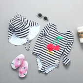 UPF50+ Μαγιό για κορίτσια 1~8Y Μικρό παιδικό βρεφικό μαγιό υψηλής ποιότητας Παιδικό μαγιό με καπέλο Παιδικό κοστούμι για σερφ για κορίτσια-SW606