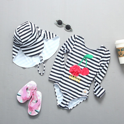 UPF50+ Μαγιό για κορίτσια 1~8Y Μικρό παιδικό βρεφικό μαγιό υψηλής ποιότητας Παιδικό μαγιό με καπέλο Παιδικό κοστούμι για σερφ για κορίτσια-SW606