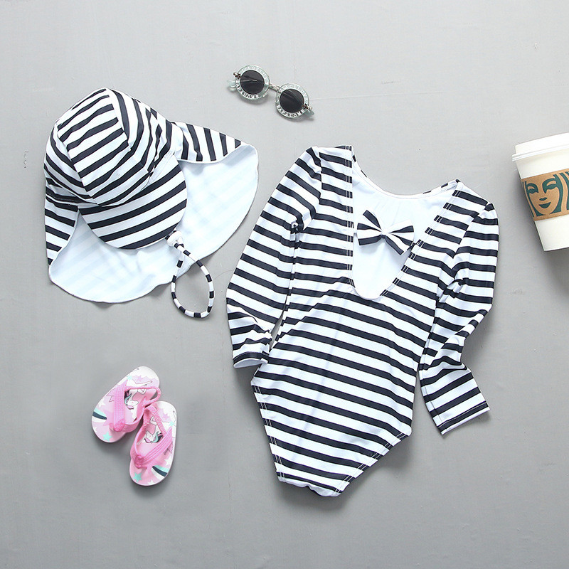 UPF50+ Μαγιό για κορίτσια 1~8Y Μικρό παιδικό βρεφικό μαγιό υψηλής ποιότητας Παιδικό μαγιό με καπέλο Παιδικό κοστούμι για σερφ για κορίτσια-SW606