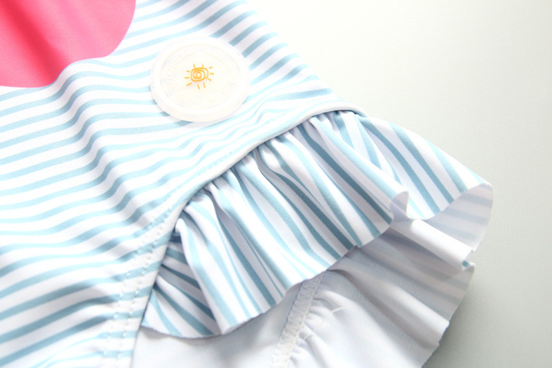 1-8a väikelaste beebitüdrukute ujumistrikoo Kirsiga trükitud tüdrukute ujumisriided ühes tükis Laste ujumisriided koos mütsiga Kvaliteetsed laste rannariided