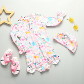 Tropical Girls κοστούμι για σέρφινγκ 1~8 ετών νήπιο Baby Girls Rush Guard μονοκόμματο Παιδικό μαγιό Υψηλής ποιότητας Παιδικό ένδυμα παραλίας με καπάκι