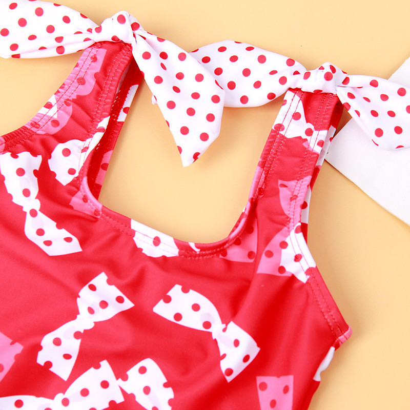 Vientisas lankelio raštas vaikiškas maudymosi kostiumėlis mergaitei Naujas mergaitiškas maudymosi kostiumėlis raudonas patogus itin elastingas maudymosi kostiumėlis SW172