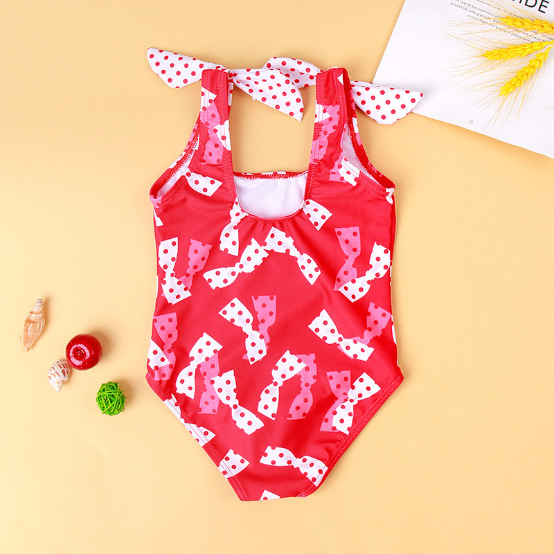 Vientisas lankelio raštas vaikiškas maudymosi kostiumėlis mergaitei Naujas mergaitiškas maudymosi kostiumėlis raudonas patogus itin elastingas maudymosi kostiumėlis SW172