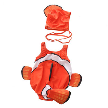 Toddler Παιδικά μαγιό για αγόρια και κορίτσια ολόσωμο μαγιό Βρεφικό μαγιό με καπέλο που στεγνώνει γρήγορα μαγιό άσχημο ψάρι