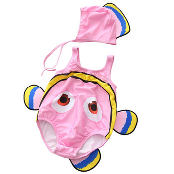 Прохождащи Детски бански костюми за момчета и момичета Цели бански костюми Бебешки бански с шапка бързосъхнещи бански ugly fish