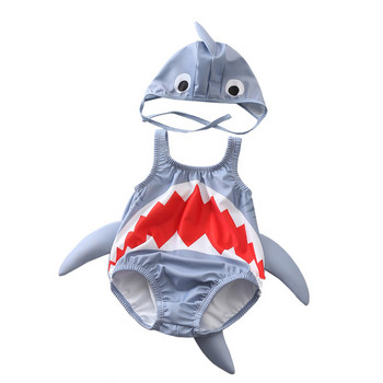 2022 Нов бебешки бански костюм Сиамска акула Детски бански костюм Момчета Момичета Бебешки деца Сладки бебешки бански костюми KS-1