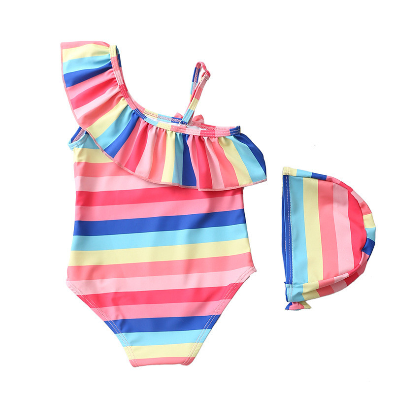 1~7Y Beebitüdrukute ujumistrikoo ühes tükis Tüdrukute ujumisriided Ujumiskostüümid lastele Tüdrukute ujumisriided lastele, korgiga Laste rannariided-SW424