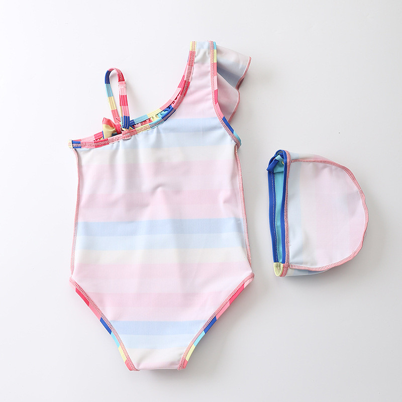 1~7Y Beebitüdrukute ujumistrikoo ühes tükis Tüdrukute ujumisriided Ujumiskostüümid lastele Tüdrukute ujumisriided lastele, korgiga Laste rannariided-SW424