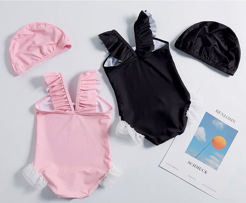 Lányok fürdőruha 1-10 éves lányoknak egyrészes fürdőruha Unicorn Girls fürdőruha kalappal Gyermek Strandruha Fürdőruha-ST120