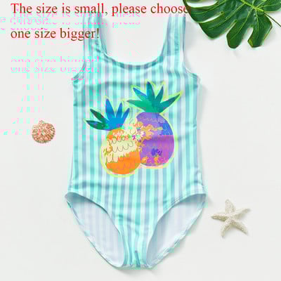 1–8 gadu mazu bērnu peldkostīms, meiteņu peldkostīms ar ananāsu apdruku, meiteņu peldkostīmi viengabalains Bikini, bērnu pludmales apģērbs, peldkostīms