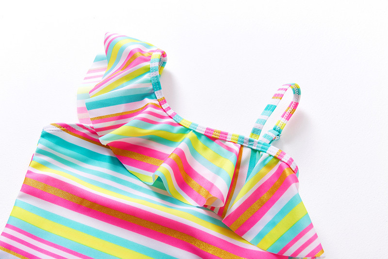 3 ~ 10 gadu meiteņu peldkostīms volānveida meiteņu peldkostīms svītrains stils bērnu peldkostīmi bērnu peldkostīms peldkostīms Augsta kvalitāte