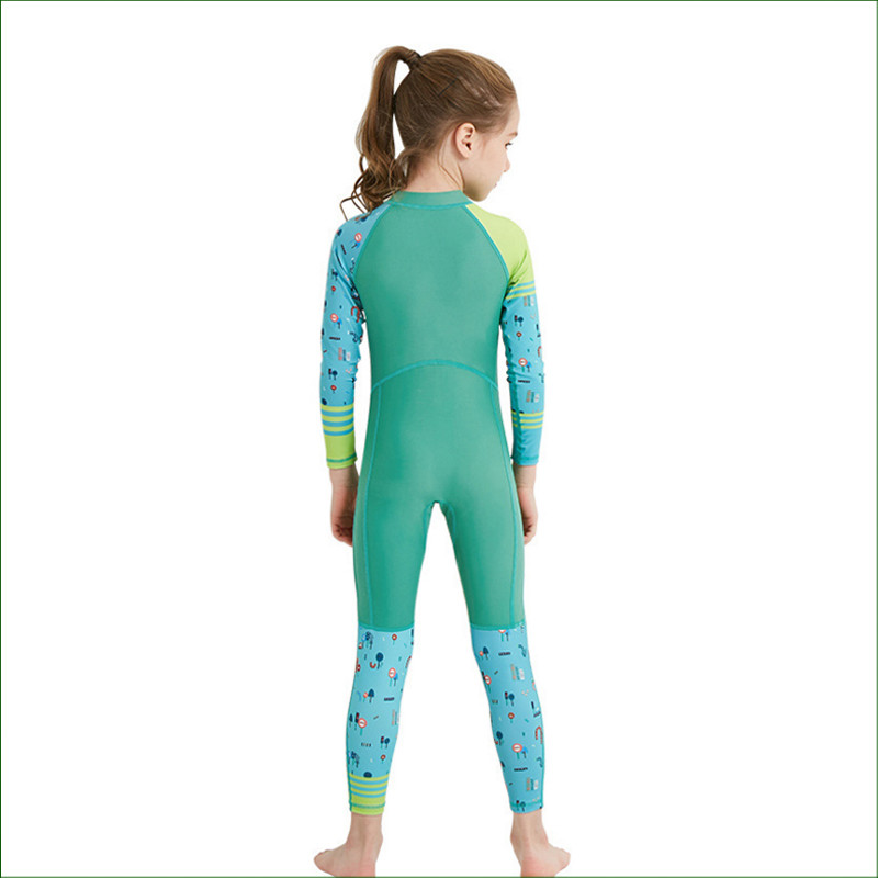 DSP03 UPF 50+ Lycra ar garām piedurknēm hidrotērps bērniem viengabala peldkostīms niršanas tērps zēniem meitenēm peldkostīms bērniem peldkostīms izsitumu aizsargs