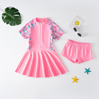 2Pcs Baby Girls Flower Print Swimwear Kids Bikini Sets Two Piece Summer Baby Swimsuit Beachwear Children Bathing Suits 100-160cm