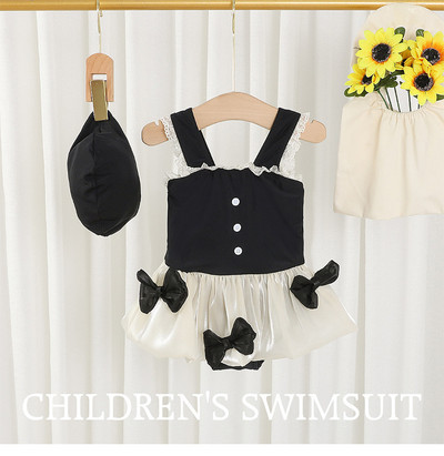 Meiteņu peldkostīms divdaļīgs peldkostīms, 2023. gada modes ziedu volāni peldkostīmi bērniem vasaras peldkostīmi pludmales apģērbi 2 gab.