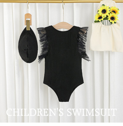 Meiteņu peldkostīms divdaļīgs peldkostīms, 2023. gada modes ziedu volāni peldkostīmi bērniem vasaras peldkostīmi pludmales apģērbi 2 gab.