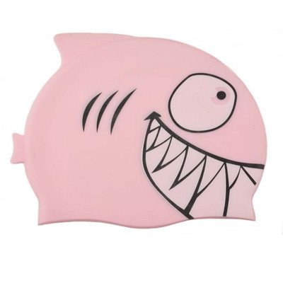 Cartoon Shark Ujumismüts Laste Silikoonist Laste Basseini Müts Veekindel Kaitse Kõrvad Poiste ja tüdrukute ujumisvarustus