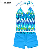 Meiteņu vasaras apdrukas peldkostīms, peldkostīms, tankini, divdaļīgs kostīms bērniem, kamzolis, peldkostīmi piejūras bikini