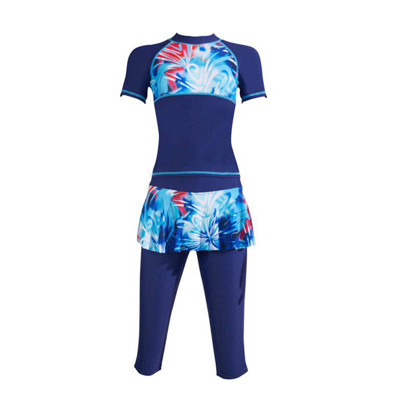 Konservatīvs divdaļīgs bērnu peldkostīms ar īsām piedurknēm musulmaņu peldkostīms meitenēm peldkostīms bērniem islāma peldkostīms peldkostīms