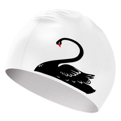 Sabiezināta Personality Letter peldcepure Elastīga silikona ūdensnecaurlaidīga gariem matiem Ausis Protect Personality peldcepure sievietēm meitenēm