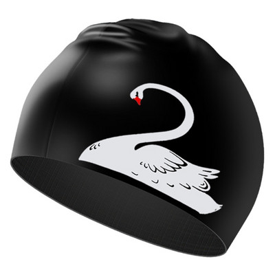 Sabiezināta Personality Letter peldcepure Elastīga silikona ūdensnecaurlaidīga gariem matiem Ausis Protect Personality peldcepure sievietēm meitenēm