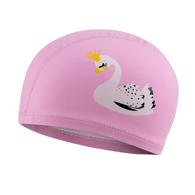 Peldcepure bērniem Elastīgs audums Jauka multfilma gariem matiem Jauki bērni Aizsargā ausis Peldbaseina cepure zēniem Meitenes peldēt