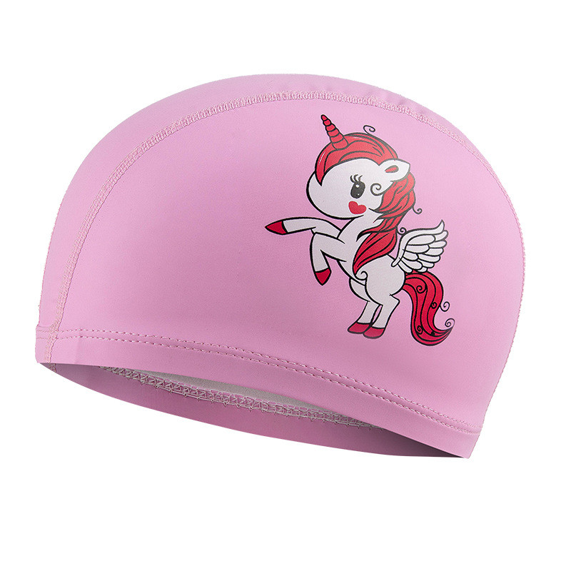 Peldcepure bērniem Elastīgs audums Jauka multfilma gariem matiem Jauki bērni Aizsargā ausis Peldbaseina cepure zēniem Meitenes peldēt