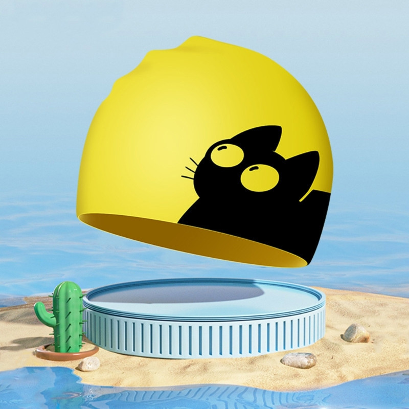 Bērnu peldcepures bērniem, bērniem, zēniem un meitenēm, silikona ūdensnecaurlaidīga peldcepure gariem vai īsiem matiem