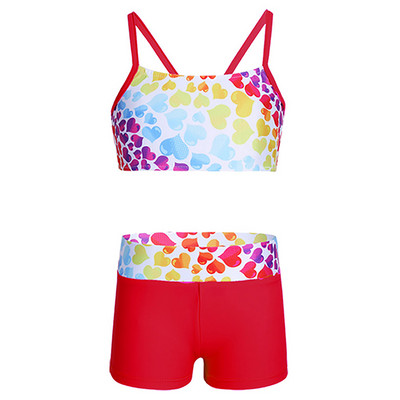 Bērni Meitenes Tankini Peldkostīmi Vingrošanas Triko Sirds formas peldkostīmi Divdaļīgi Peldkostīmi Topi ar apakšu Pludmales peldkostīms