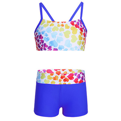 Bērni Meitenes Tankini Peldkostīmi Vingrošanas Triko Sirds formas peldkostīmi Divdaļīgi Peldkostīmi Topi ar apakšu Pludmales peldkostīms