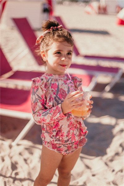 Κοριτσίστικη φόρμα δύο τεμαχίων 2-11 ετών Παιδική μακρυμάνικη φούστα μαγιό 2022 Παιδικό χαριτωμένο λουλούδι μαγιό Μωρό μαγιό