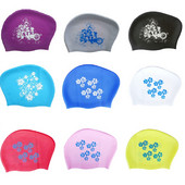 Sieviešu silikona ūdensnecaurlaidīga peldcepure Sieviešu garu matu aizsardzība Augsti elastīgi peldcepures sērfošanai niršanai baseina cepure Bezmaksas izmērs