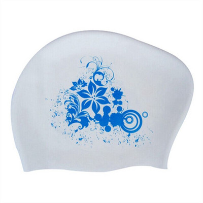 Sieviešu silikona ūdensnecaurlaidīga peldcepure Sieviešu garu matu aizsardzība Augsti elastīgi peldcepures sērfošanai niršanai baseina cepure Bezmaksas izmērs