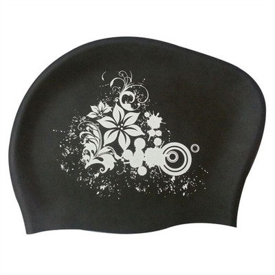 Sieviešu silikona ūdensnecaurlaidīga peldcepure Sieviešu garu matu aizsardzība Augsti elastīgi peldcepures sērfošanai niršanai baseina cepure Bezmaksas izmērs