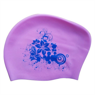 Sieviešu silikona ūdensnecaurlaidīga peldcepure Sieviešu garu matu aizsardzība Augsti elastīgi peldcepures sērfošanai niršanai baseina cepure Bezmaksas izmērs