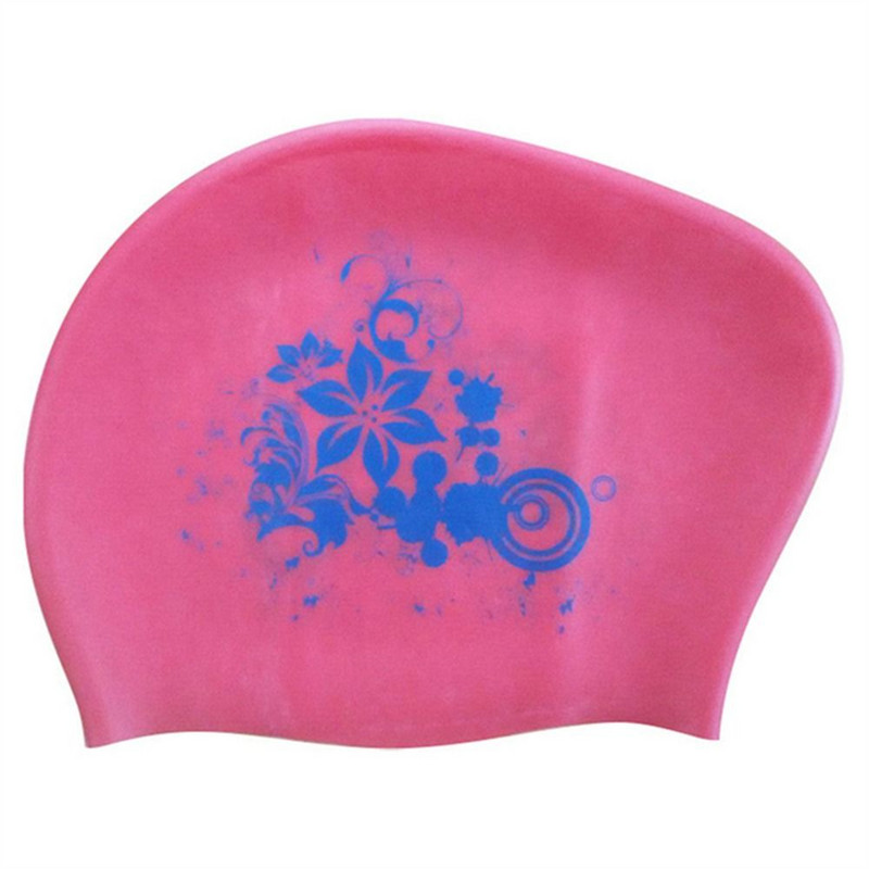 Sieviešu silikona ūdensnecaurlaidīga peldcepure Sieviešu garu matu aizsardzība Augsti elastīgi peldcepures sērfošanai niršanai baseina cepure Bezmaksas izmērs