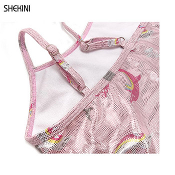 SHKEINI Комплекти за момичета с високо деколте Tankini Комплекти с презрамка от две части Бански костюми Детски бански Модни бикини Плажен бански костюм