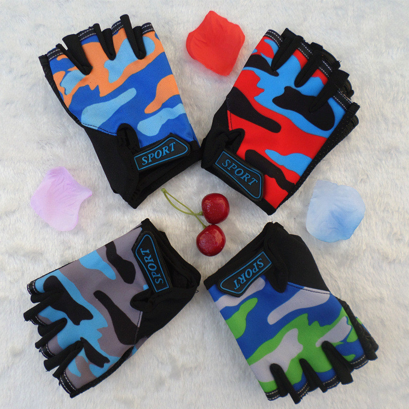 1 pāris bērnu sporta cimdi ar puspirkstu Bērniem jāšanai riteņbraukšanai skriešanas cimdi zēniem meitenēm brīvdabas sporta cimdi Ziemassvētku dāvanai